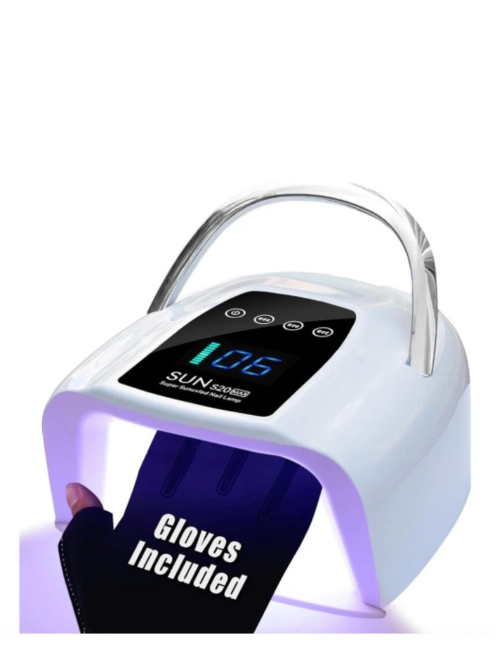 White Portable Cordless Rechargeable 128 Watt UV LED Nail Lamp Dryer
